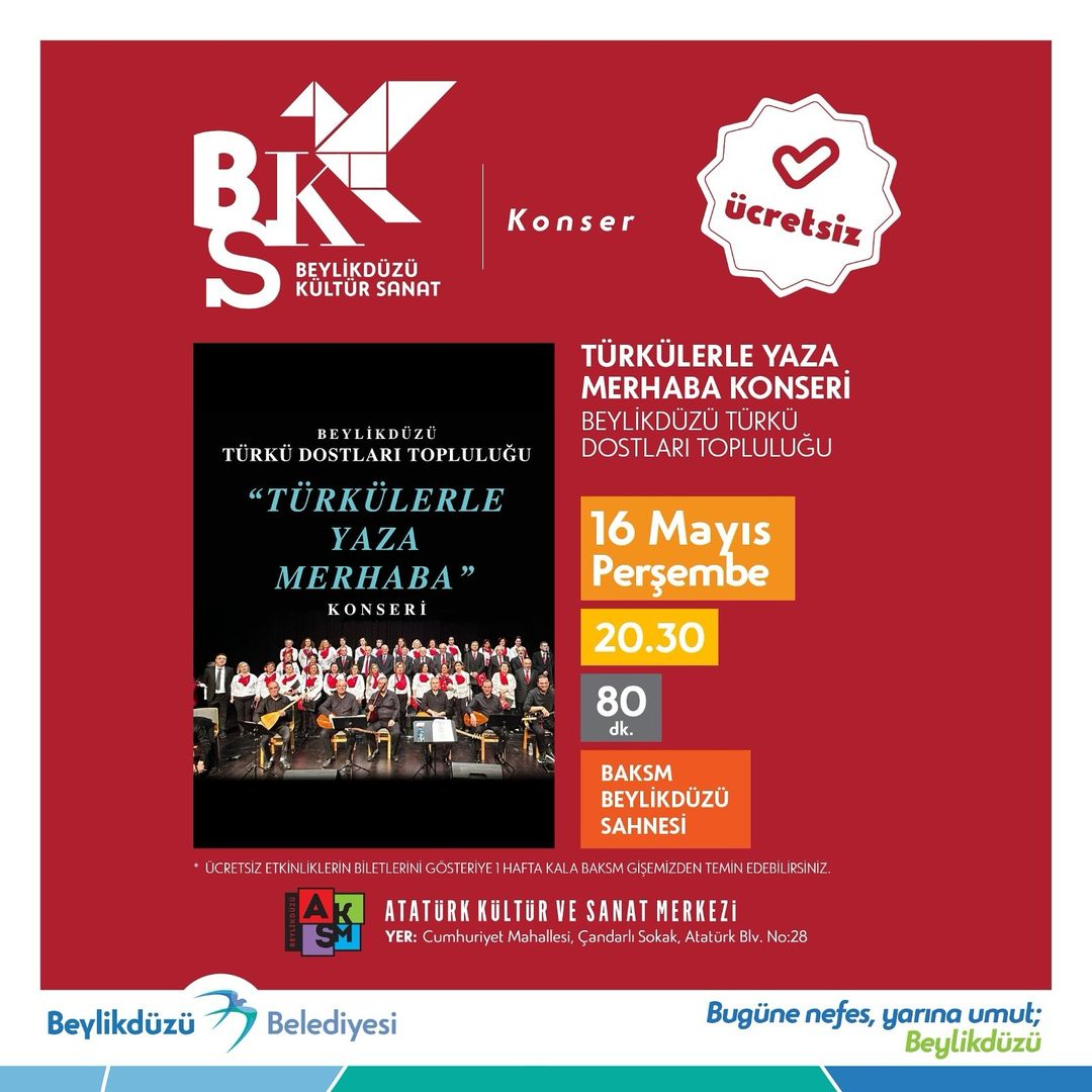 Beylikdüzü Kültür Sanat - Türkülerle Yaza Merhaba Konseri