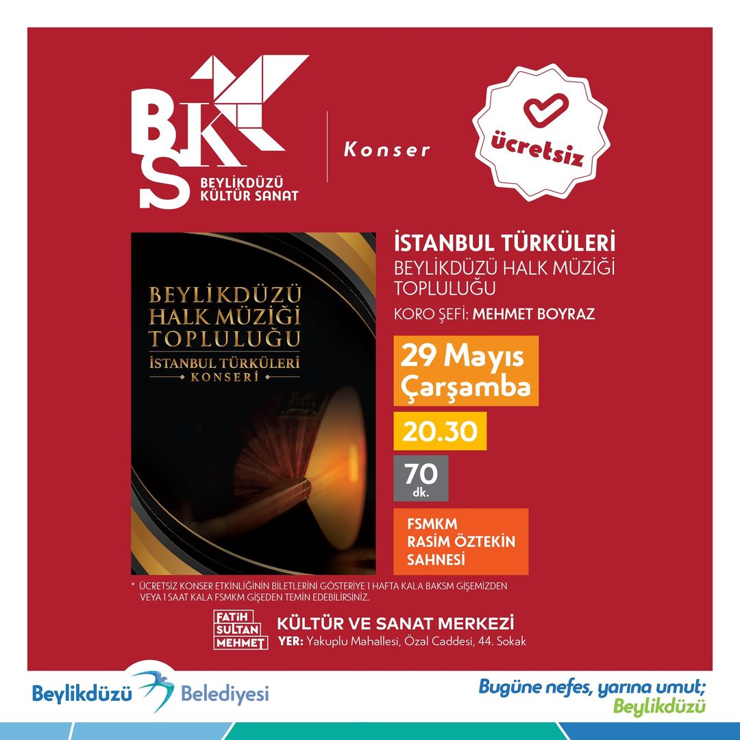 Beylikdüzü Kültür Sanat - İstanbul Türküleri Konseri