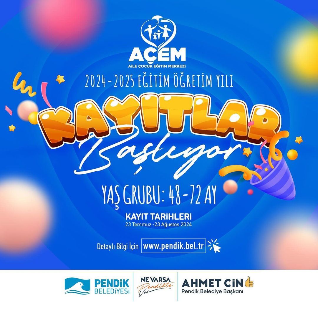 Pendik Kültür Sanat - AÇEM (Aile Çocuk Eğitim Merkezi) 2024-2025 Eğitim Öğretim Yılı Kayıtları