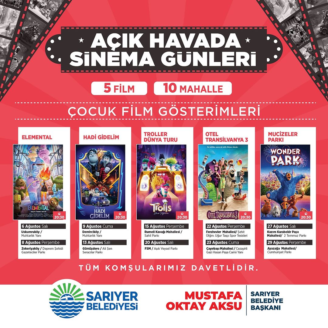 Sarıyer Kültür Sanat - Açık Havada Sinema Günleri
