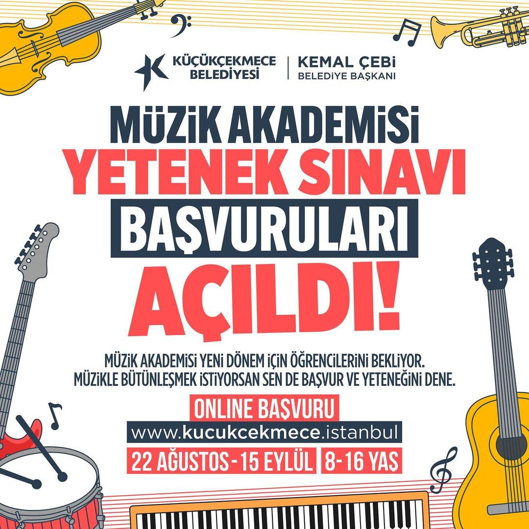 Küçükçekmece Belediyesi - Müzik Akademisi Yetenek Sınavı Başvuruları