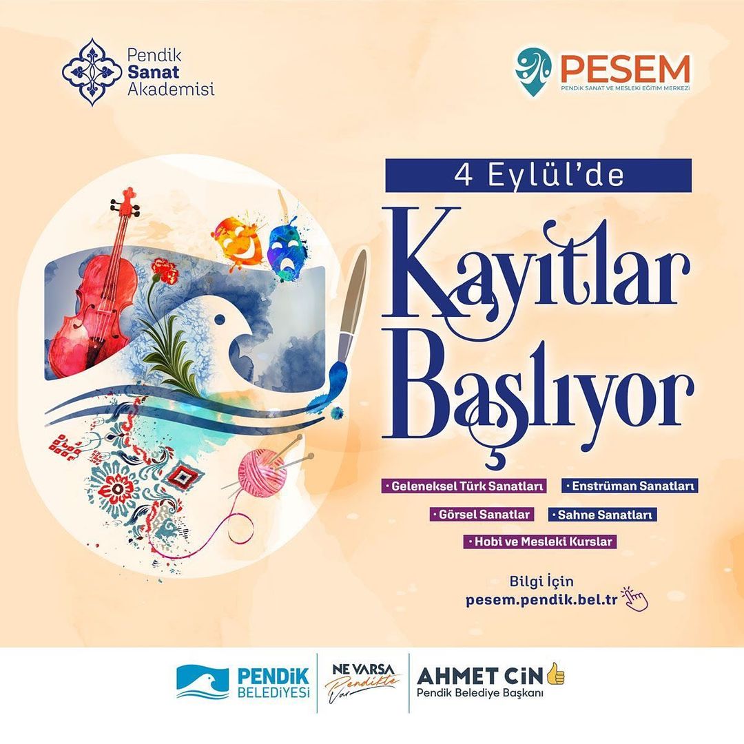 Pendik Kültür Sanat - Pendik Sanat Akademisi ve Pendik Sanat ve Mesleki Eğitim Merkezi (PESEM) Yeni Dönem Kurs Kayıtları