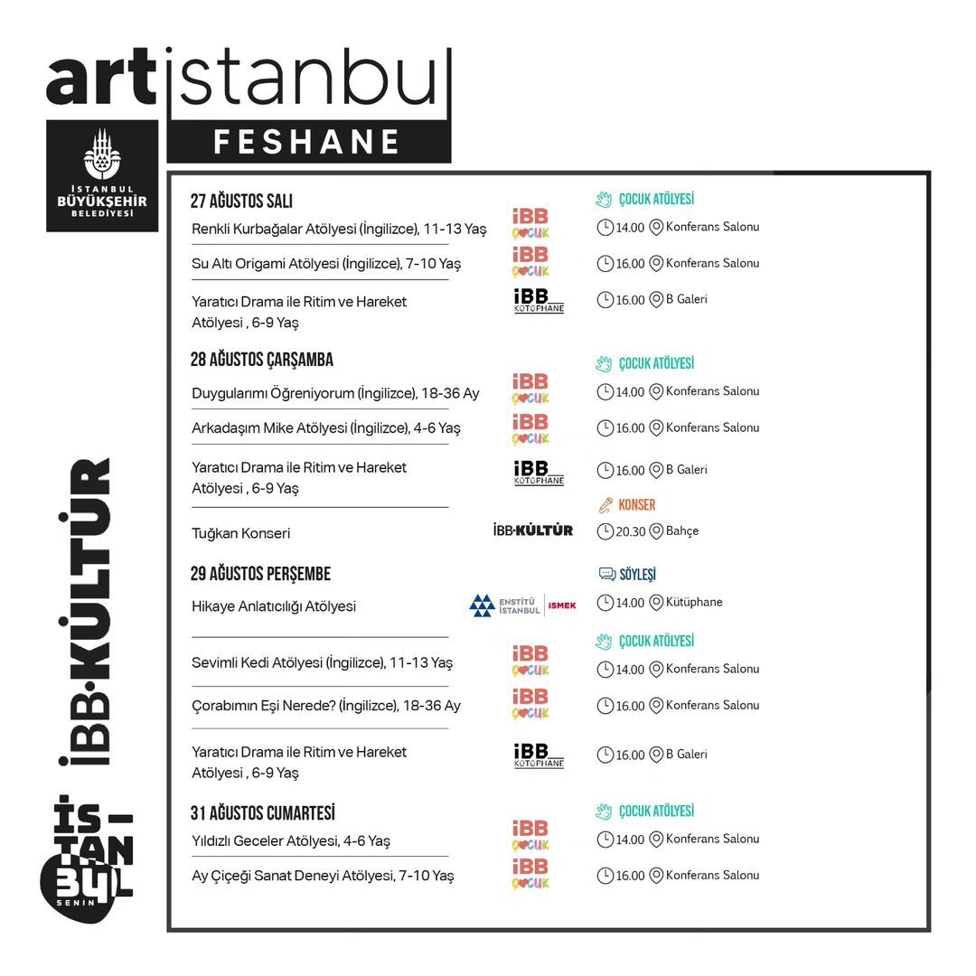Artİstanbul Feshane  - Ağustos Ayı Etkinlikleri