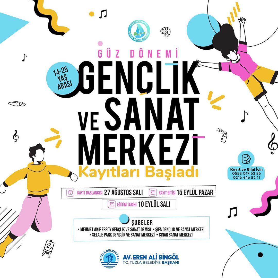 Tuzla Kültür Sanat - Gençlik ve Sanat Merkezi Güz Dönemi Kayıtları 