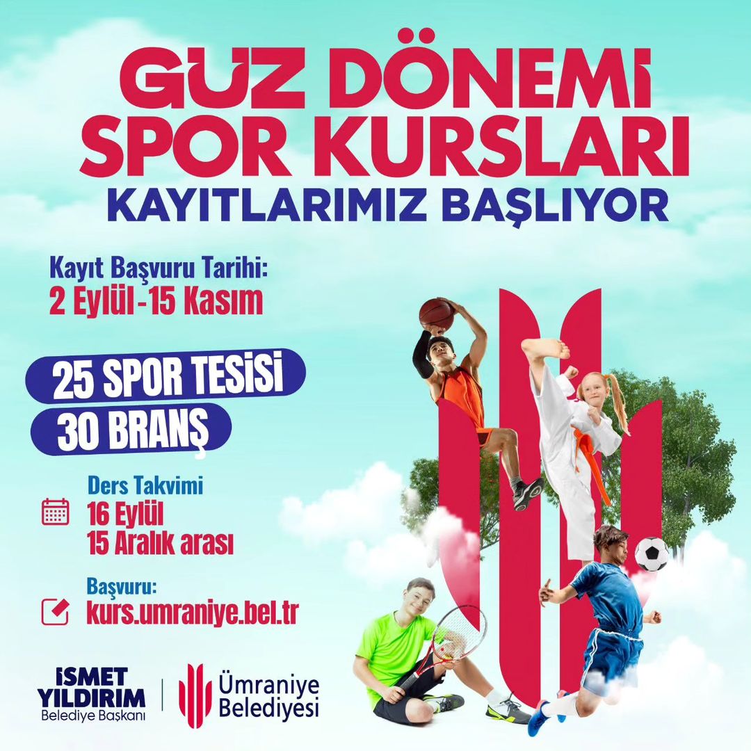 Ümraniye Belediyesi - Güz Dönemi Spor Kursları Kayıtları