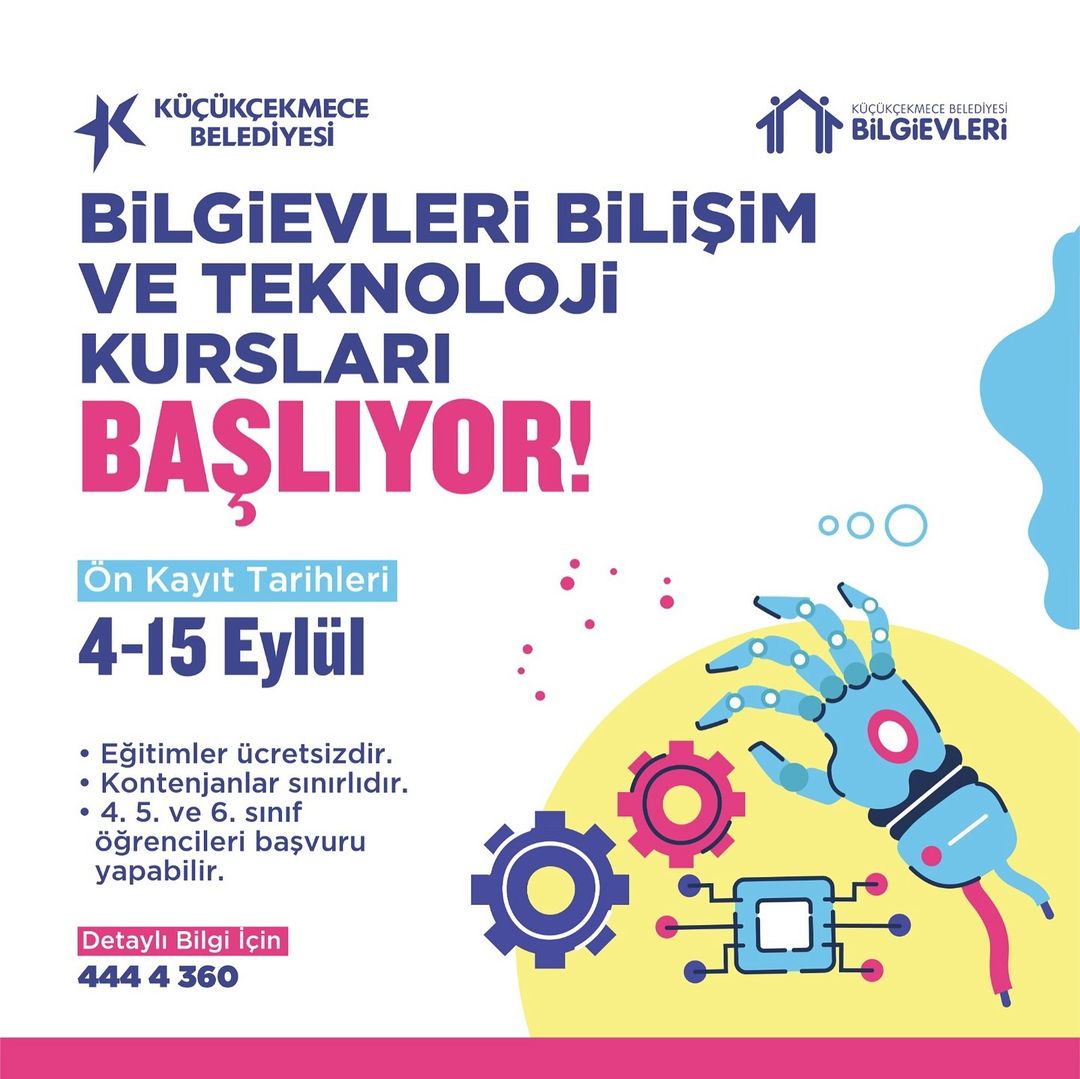 Küçükçekmece Belediyesi - Bilgievleri Bilişim ve Teknoloji Kursları Kayıtları