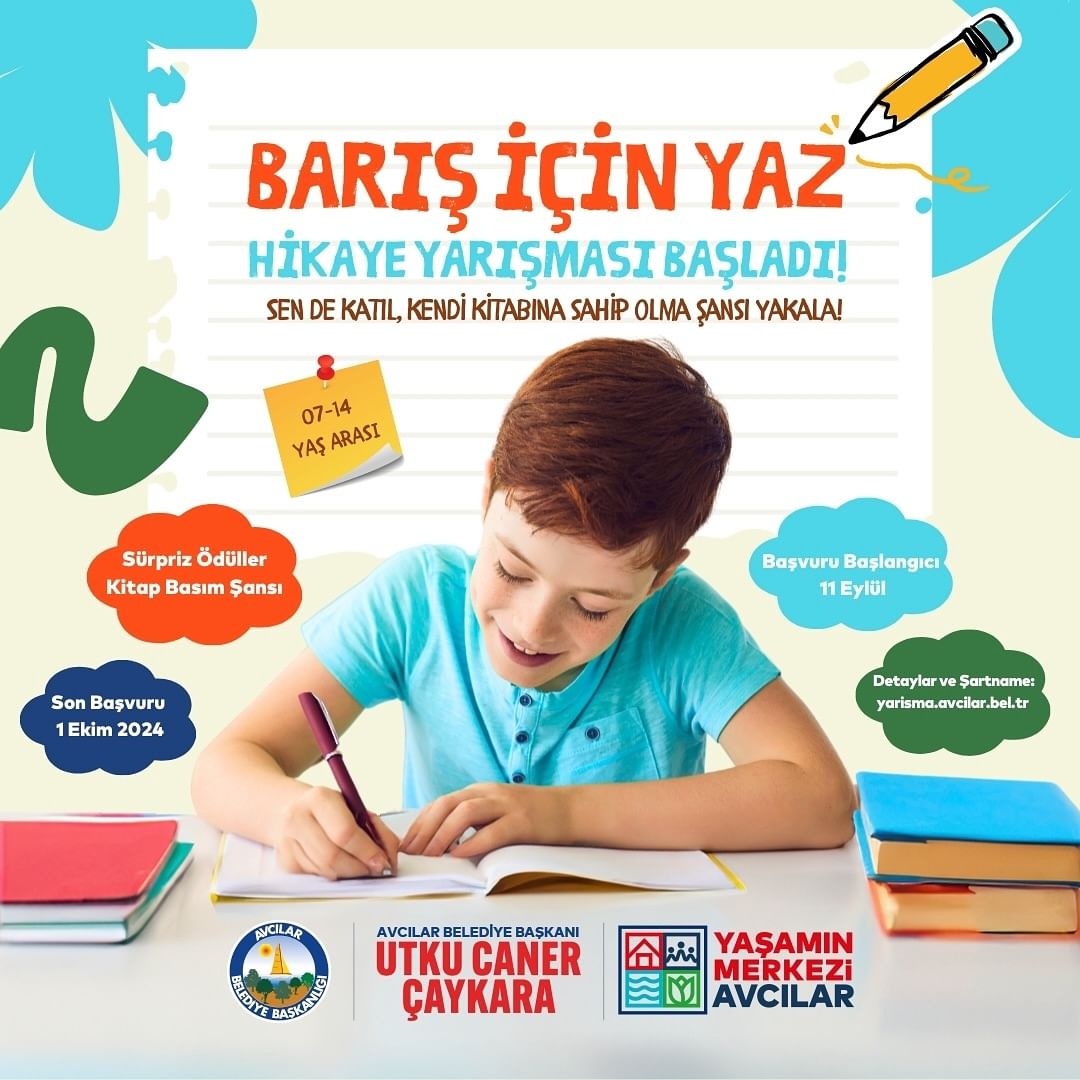 Avcılar Kültür Sanat - "Barış için Yaz" Hikaye Yarışması