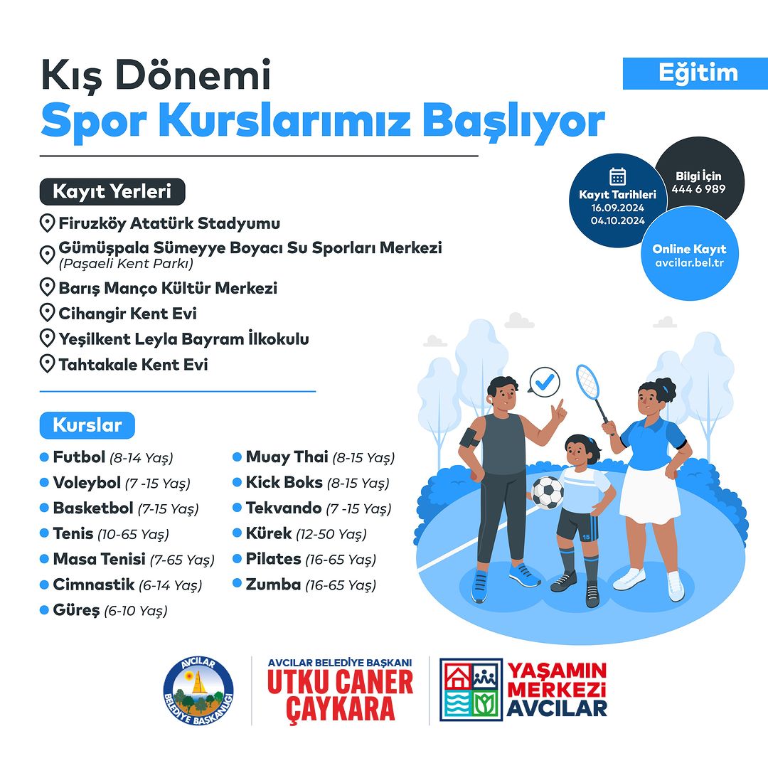 Avcılar Belediyesi - Kış Dönemi Spor Kursları