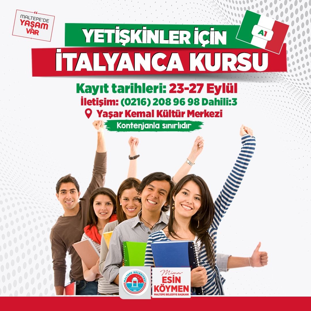 Maltepe Belediyesi - Yetişkinler için İtalyanca Kursu