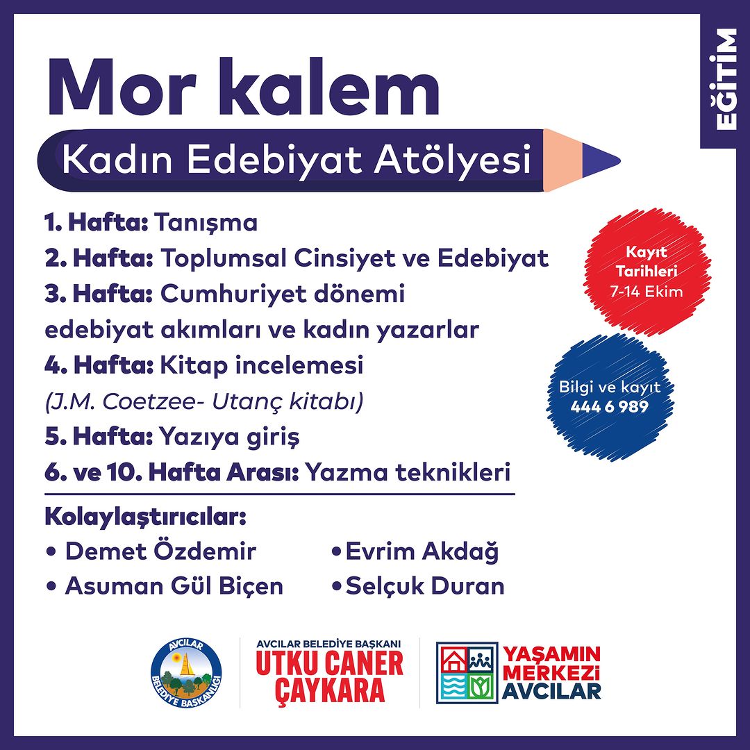 Avcılar Kültür Sanat - Mor Kalem Kadın Edebiyat Atölyesi