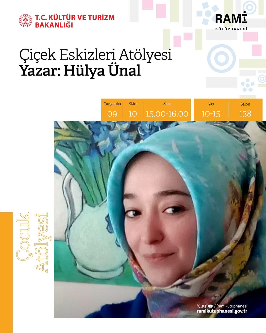 Rami Kütüphanesi - Çiçek Eskizleri Çocuk Atölyesi
