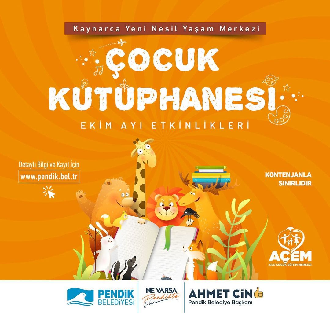 Pendik Kültür Sanat - Çocuk Kütüphanesi Ekim Ayı Etkinlikleri