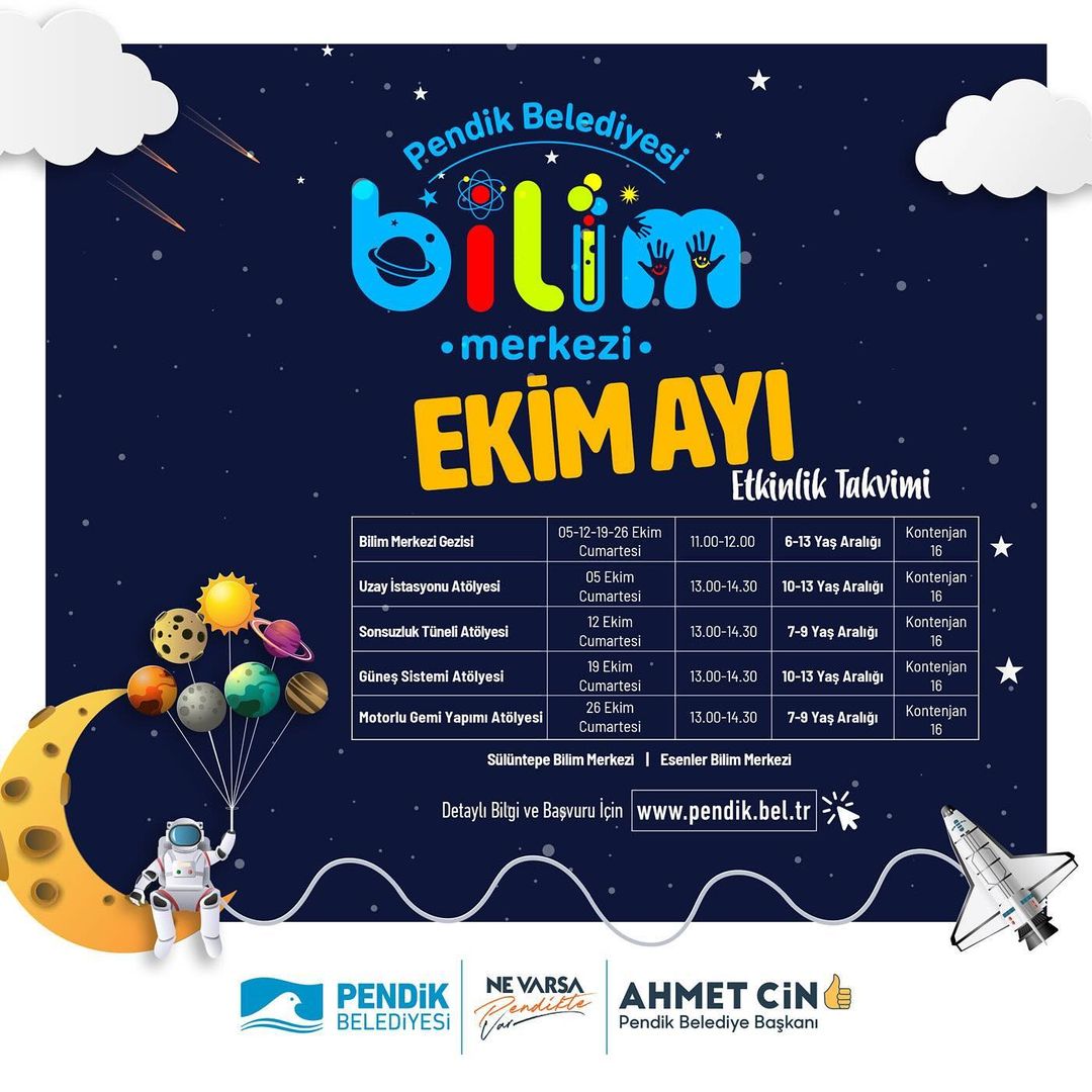 Pendik Kültür Sanat - Ekim Ayı Bilim Merkezi Etkinlik Atölyeleri Kayıtları