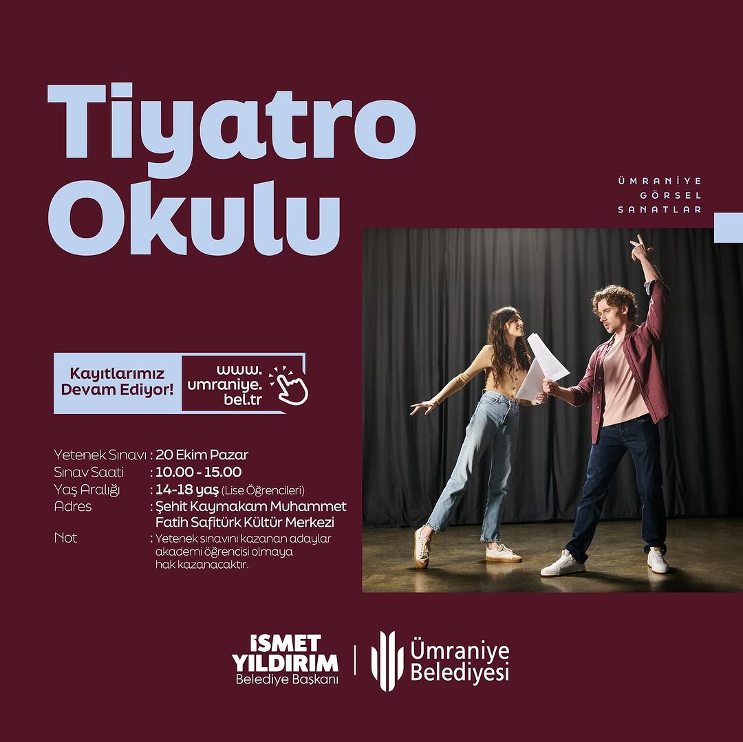 Ümraniye Belediyesi - Görsel Sanatlar Akademisi “Tiyatro Okulu” Kayıtları 