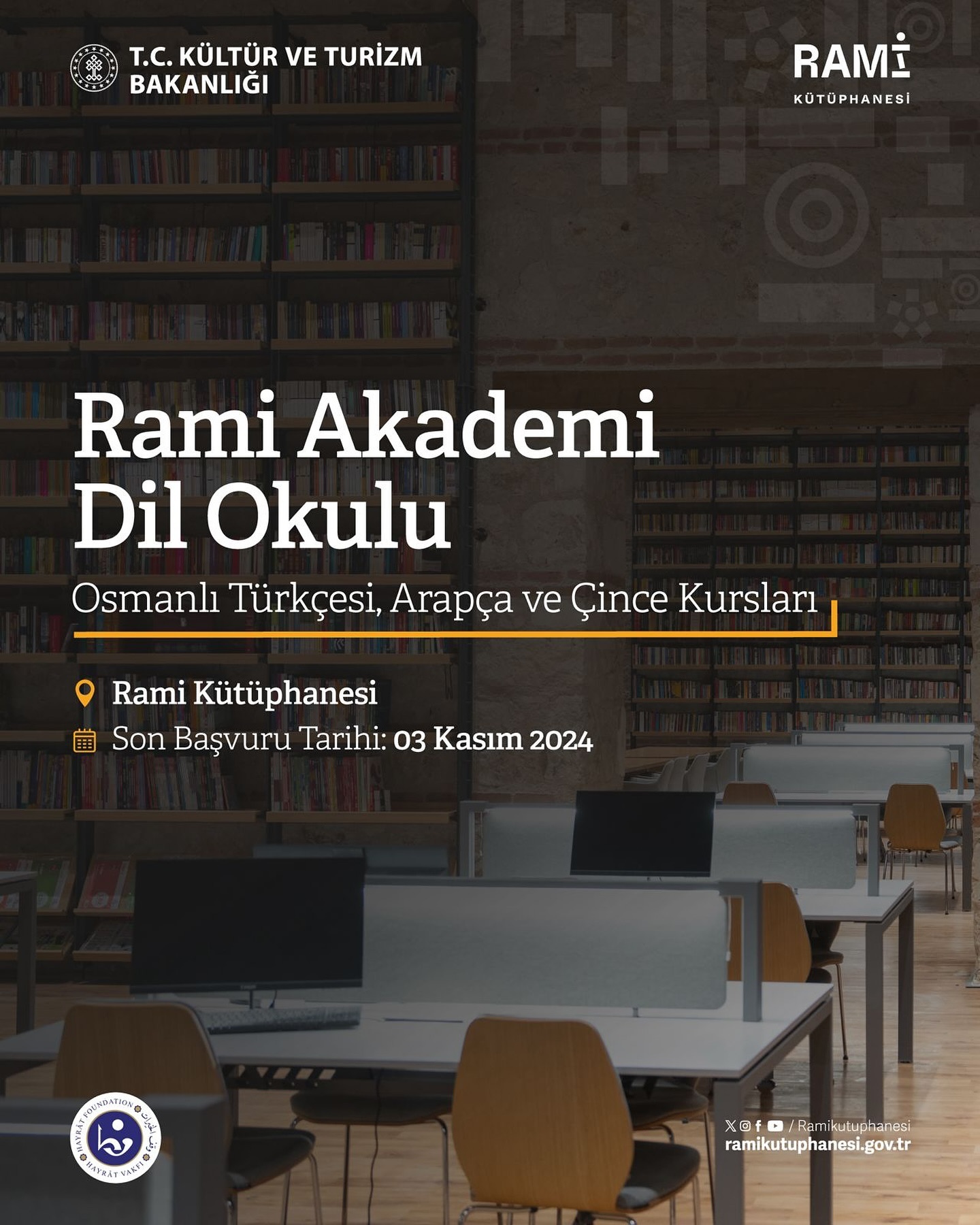 Rami Kütüphanesi - Osmanlı Türkçesi, Arapça ve Çince Kursları