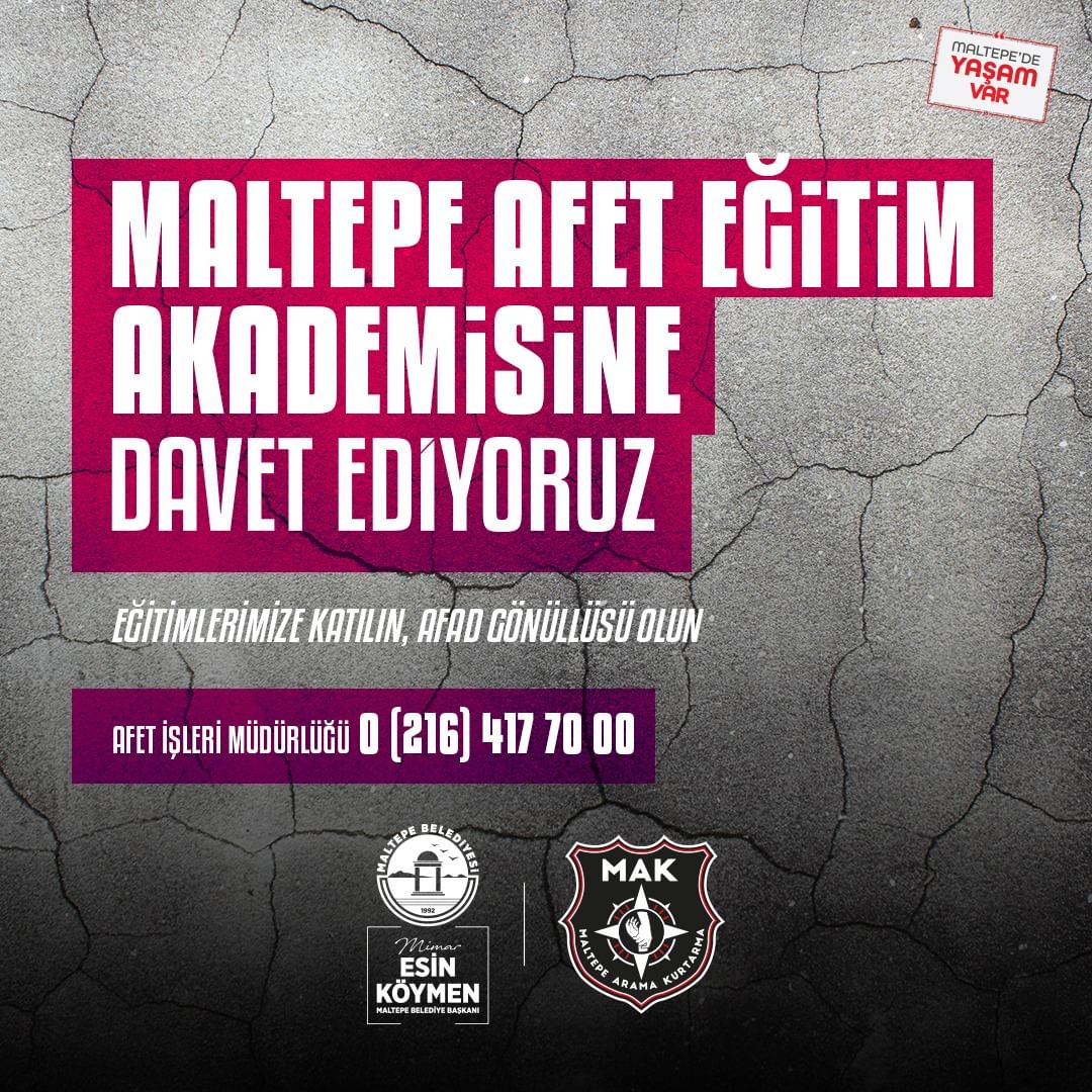 Maltepe Belediyesi - Maltepe Afet Eğitim Akademisi Eğitimleri