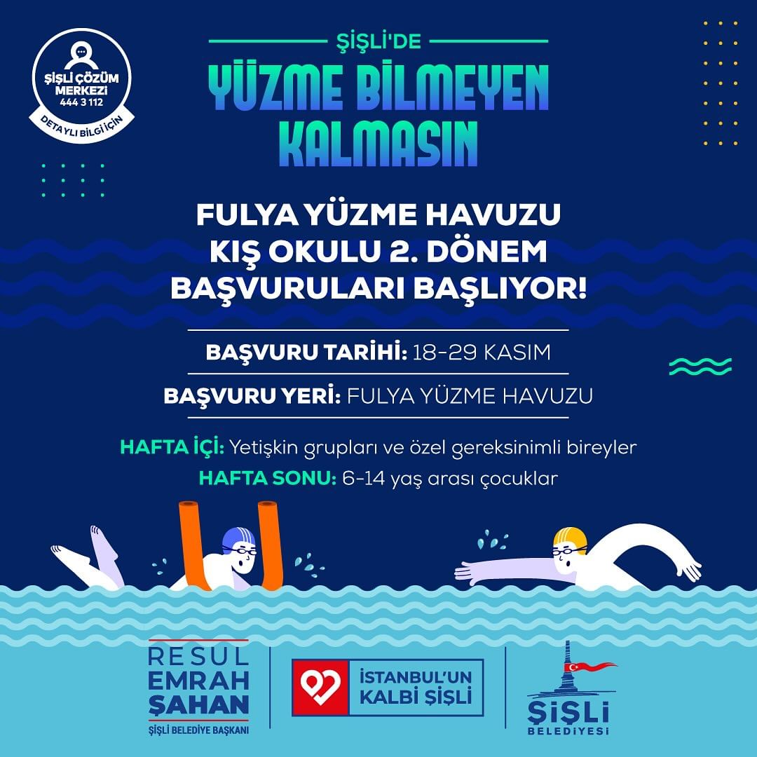 Şişli Belediyesi - Fulya Yüzme Havuzu Yeni Dönem Başvuruları