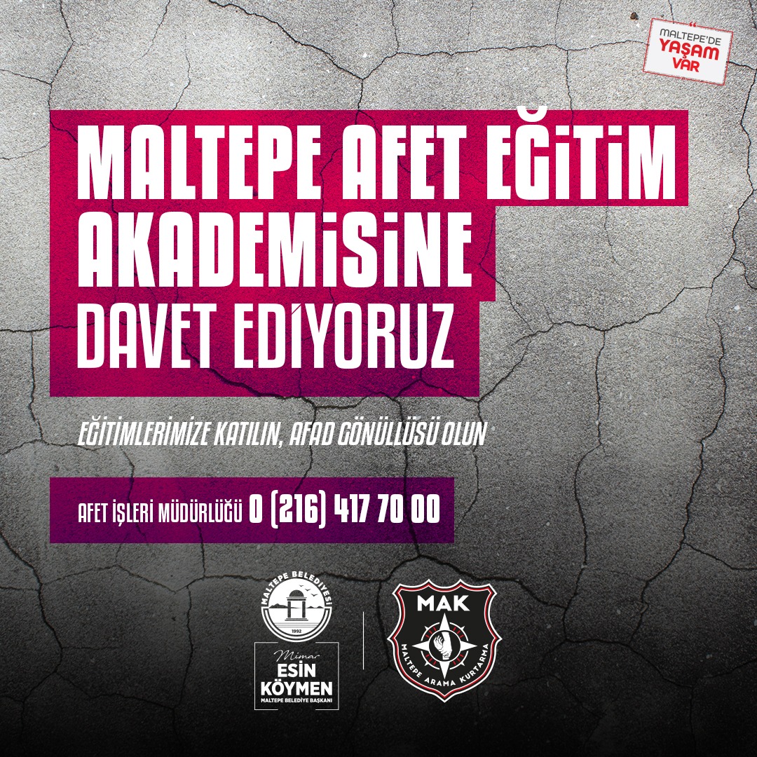 Maltepe Belediyesi - Maltepe Afet Eğitim Akademisi Eğitimleri
