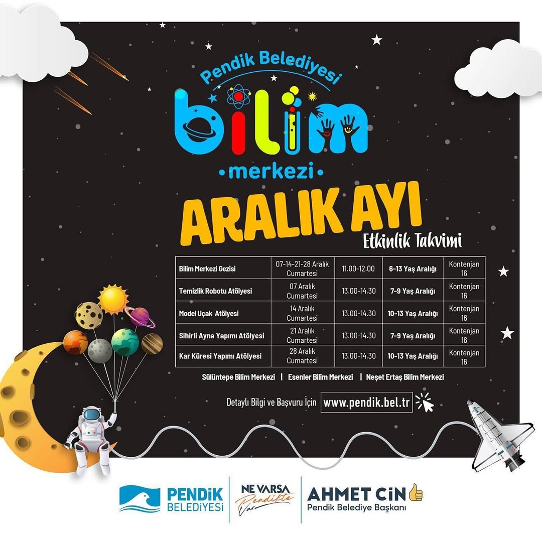 Pendik Kültür Sanat - Bilim Merkezi Aralık Ayı Etkinlik Takvimi