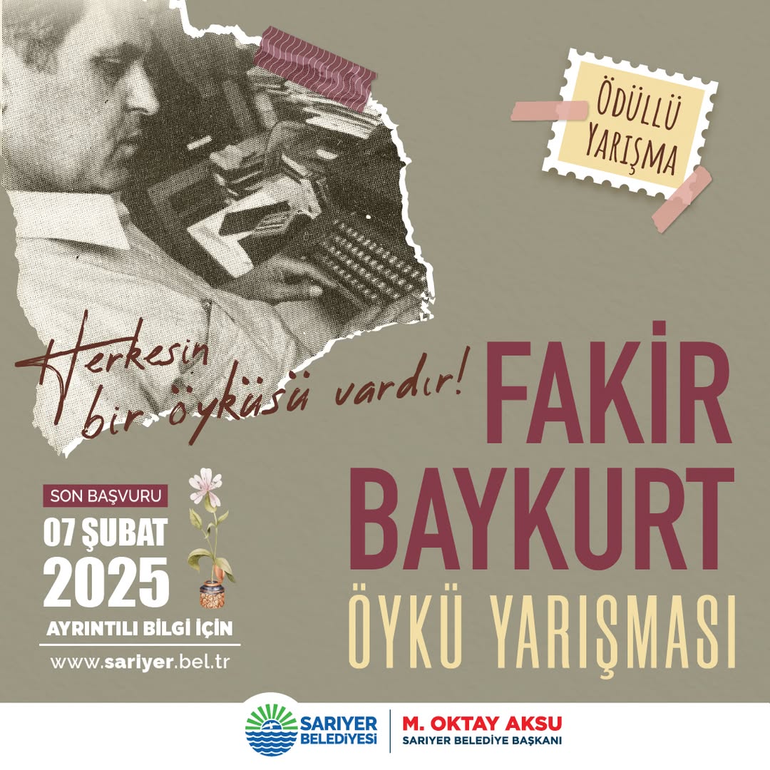 Sarıyer Kültür Sanat - Fakir Baykurt Öykü Yarışması Başvuruları 