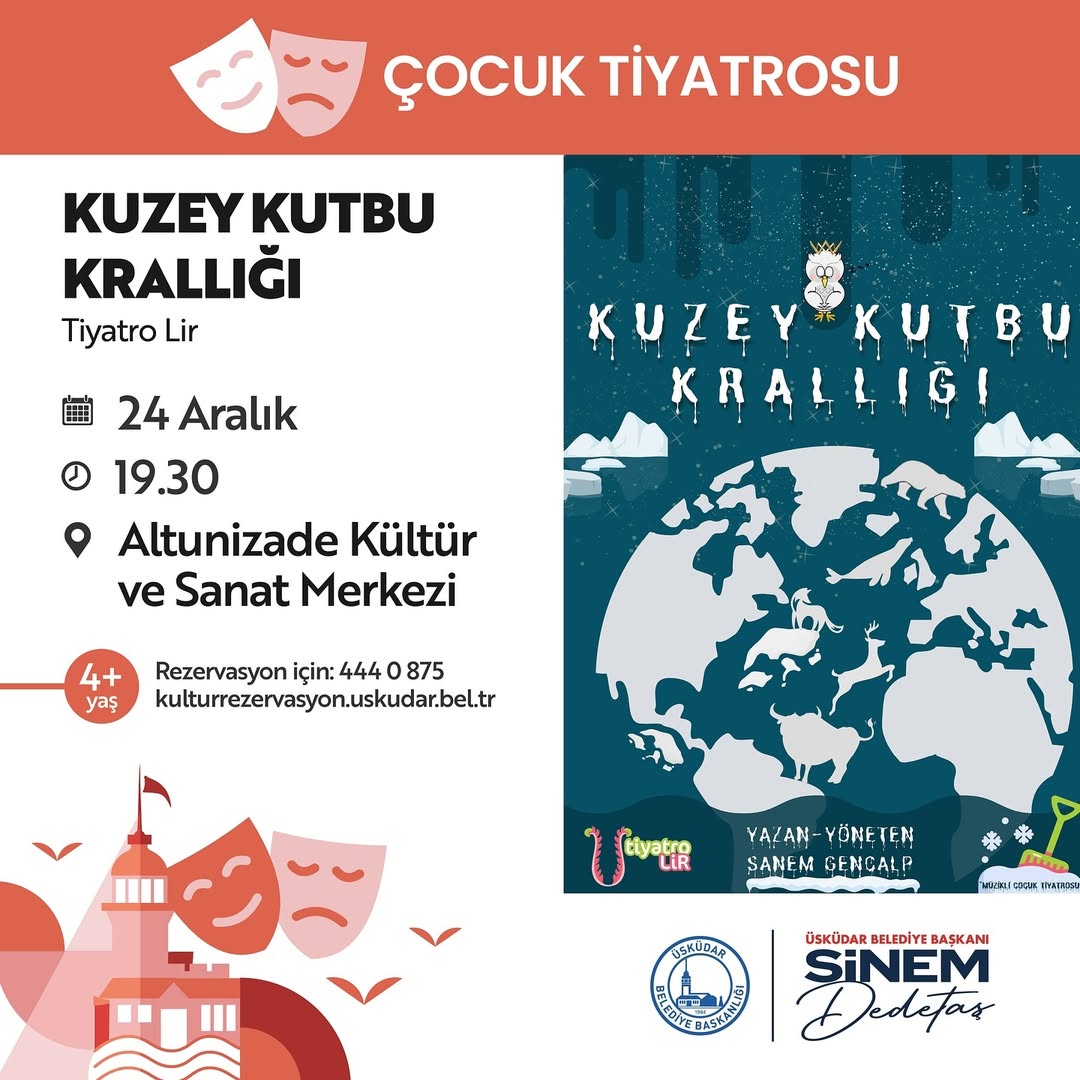 Üsküdar Kültür Sanat - 24 Aralık - 29 Aralık Haftası Çocuk Tiyatro Programı