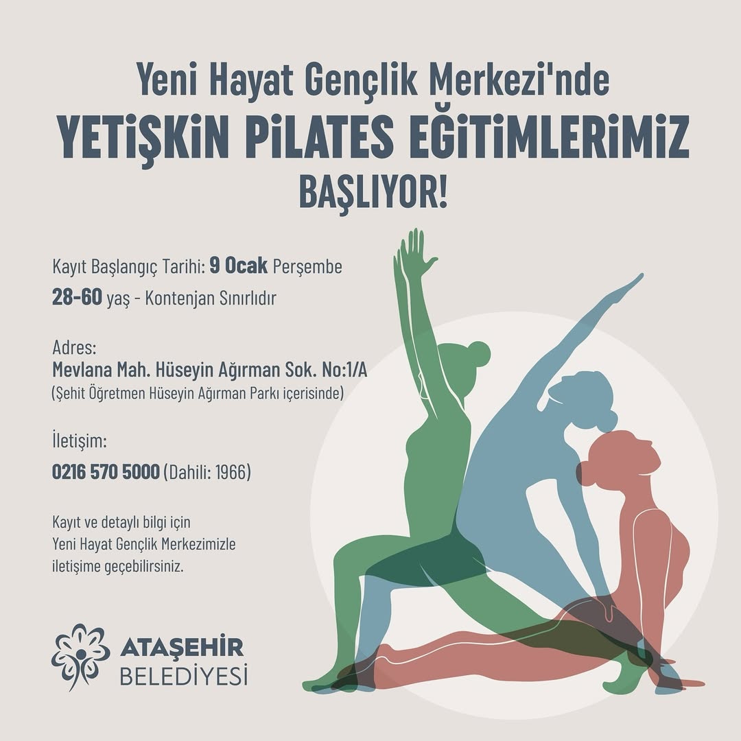 Ataşehir Belediyesi - "Yetişkin Pilates Eğitimleri" Başvuruları