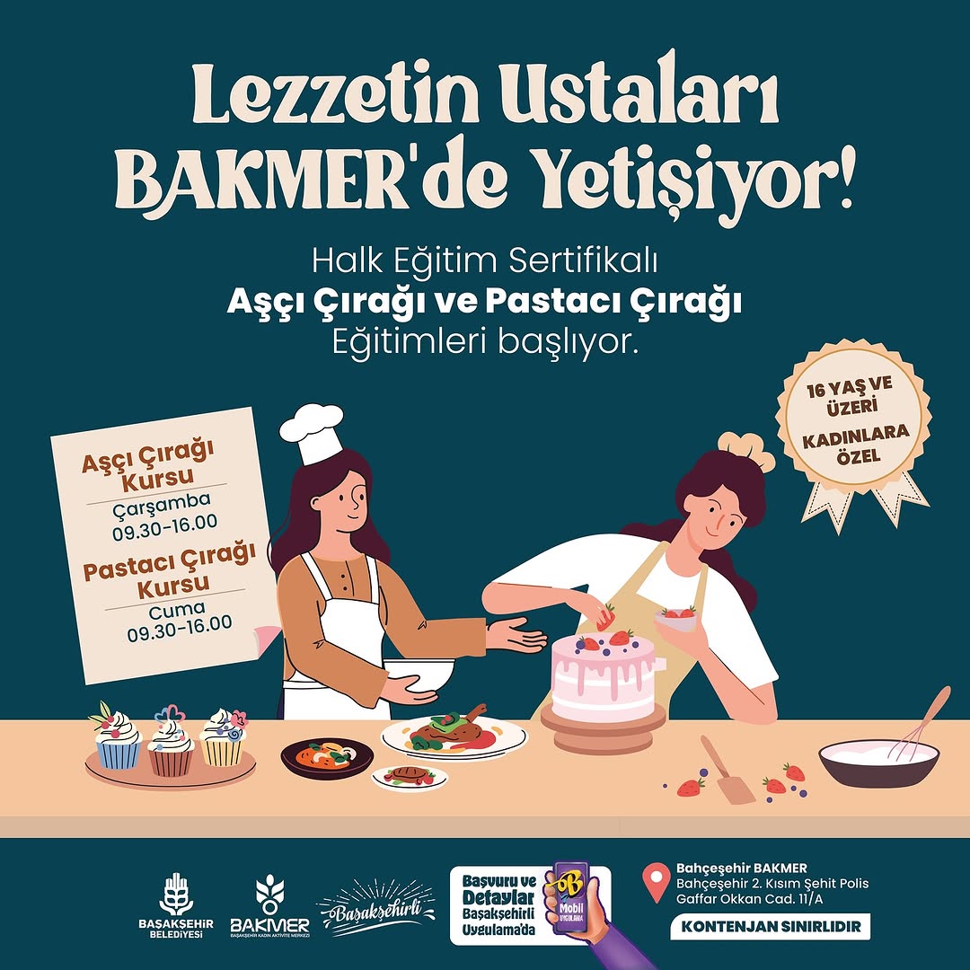 Başakşehir Belediyesi - Aşçı Çırağı ve Pasta Çırağı Eğitimleri
