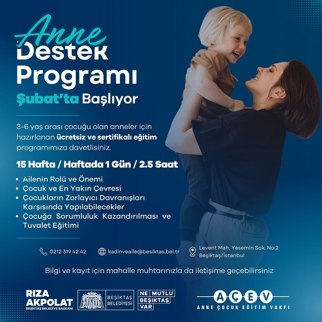 Beşiktaş Belediyesi - "Anne Destek Programı" Kayıtları