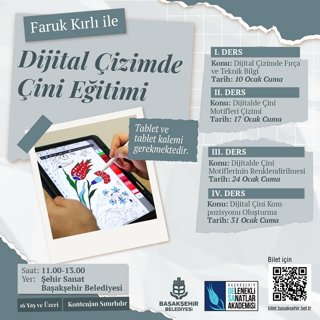 Başakşehir Belediyesi - Geleneksel Sanatlar Akademisi “Dijital Çizimde Çini Eğitimi”
