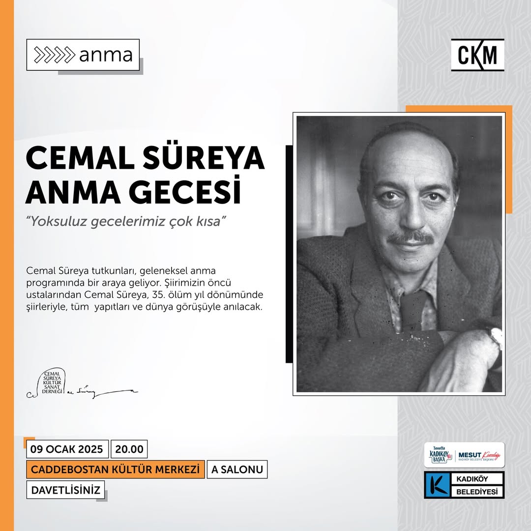 Kadıköy Belediyesi - Cemal Süreyya Anma Gecesi