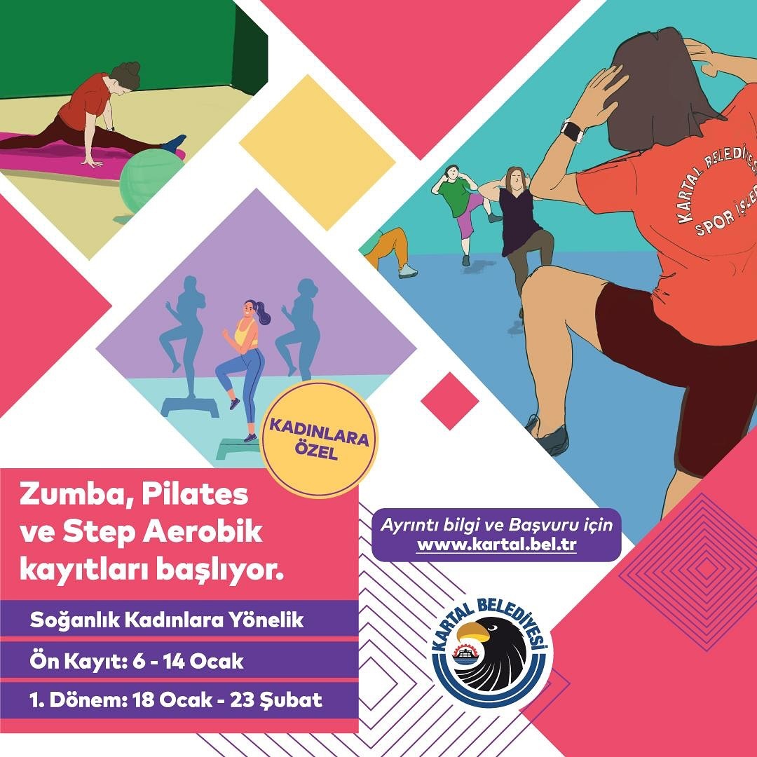 Kartal Belediyesi - Kadınlara Yönelik Ücretsiz Zumba, Pilates ve Step Aerobik