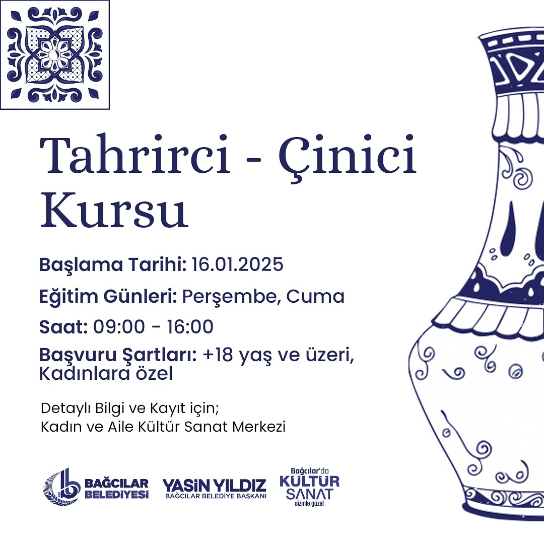 Bağcılar Belediyesi - Tahrirci - Çinici Kursu