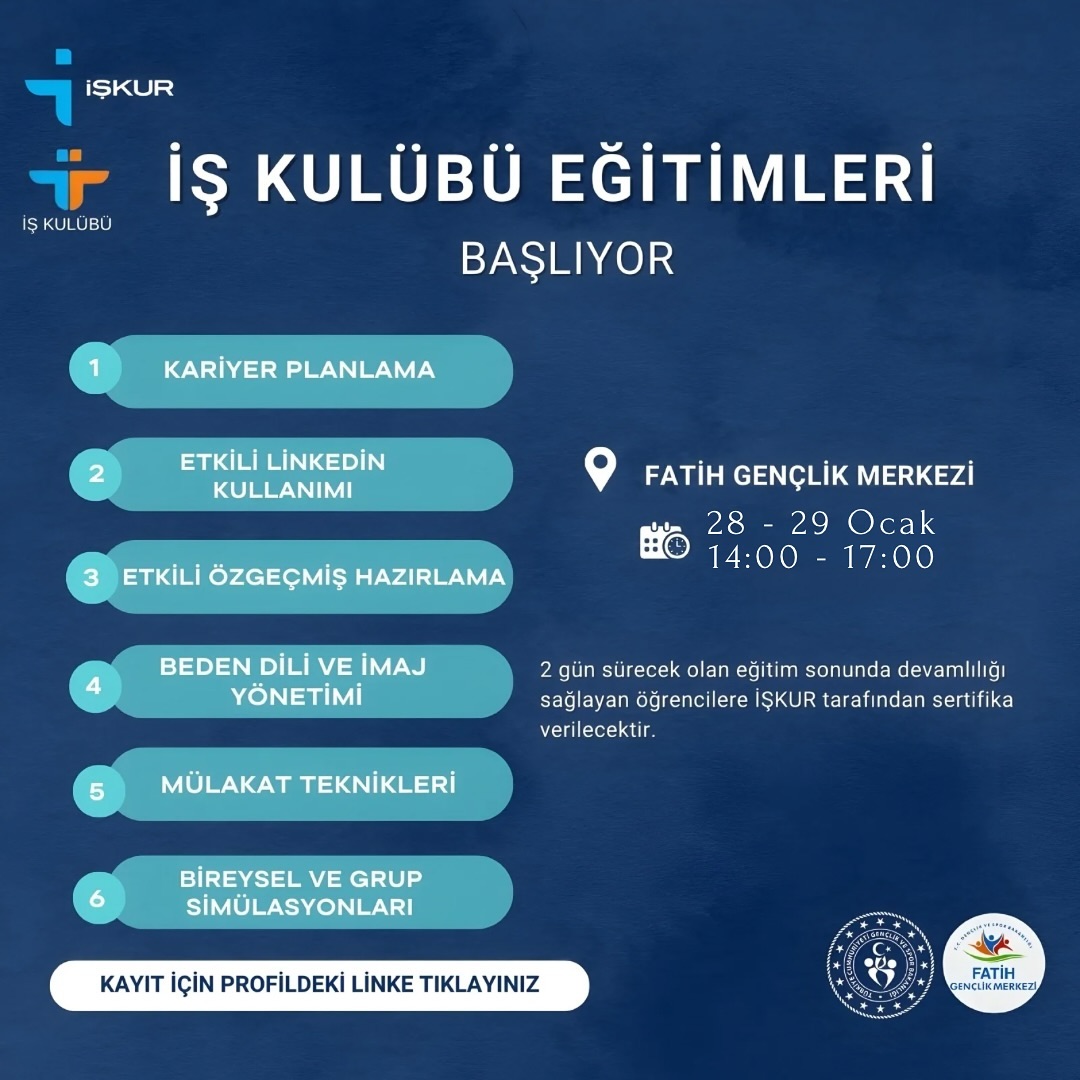 Fatih Gençlik Merkezi - İş Kulübü Eğitimleri
