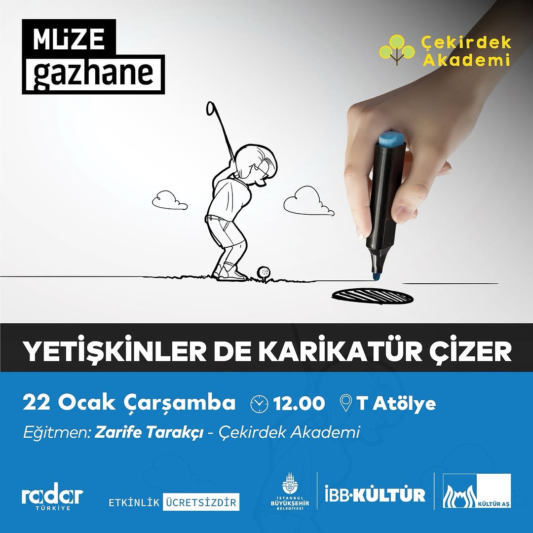 Müze Gazhane - Yetişkin Atölyesi " Yetişkinler de Karikatür Çizer"