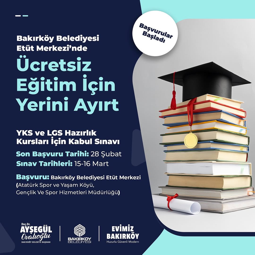 Bakırköy Belediyesi - YKS ve LGS Hazırlık Kursları Başvuruları