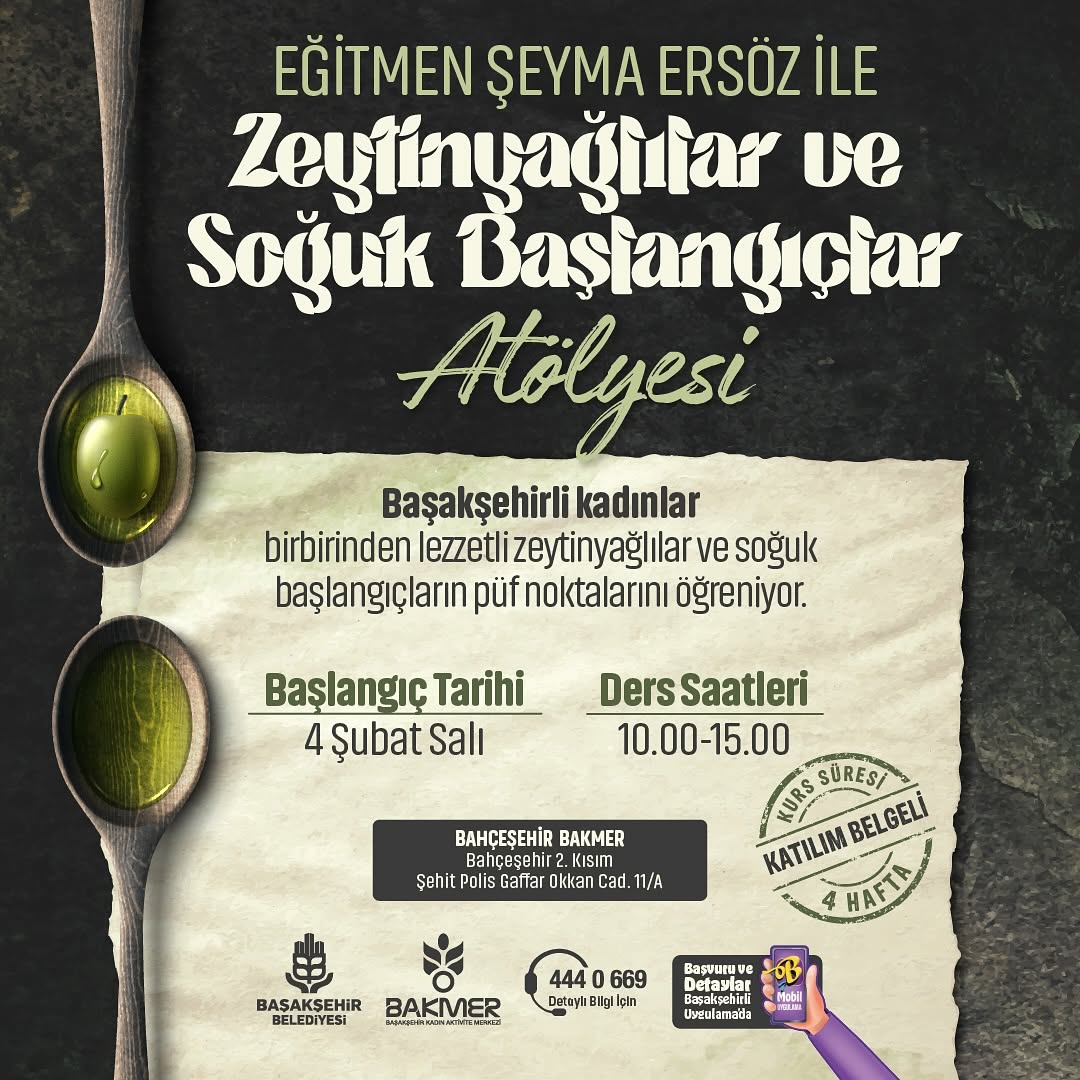 Başakşehir Belediyesi - Zeytinyağlılar ve Soğuk Başlangıçlar Atölyesi