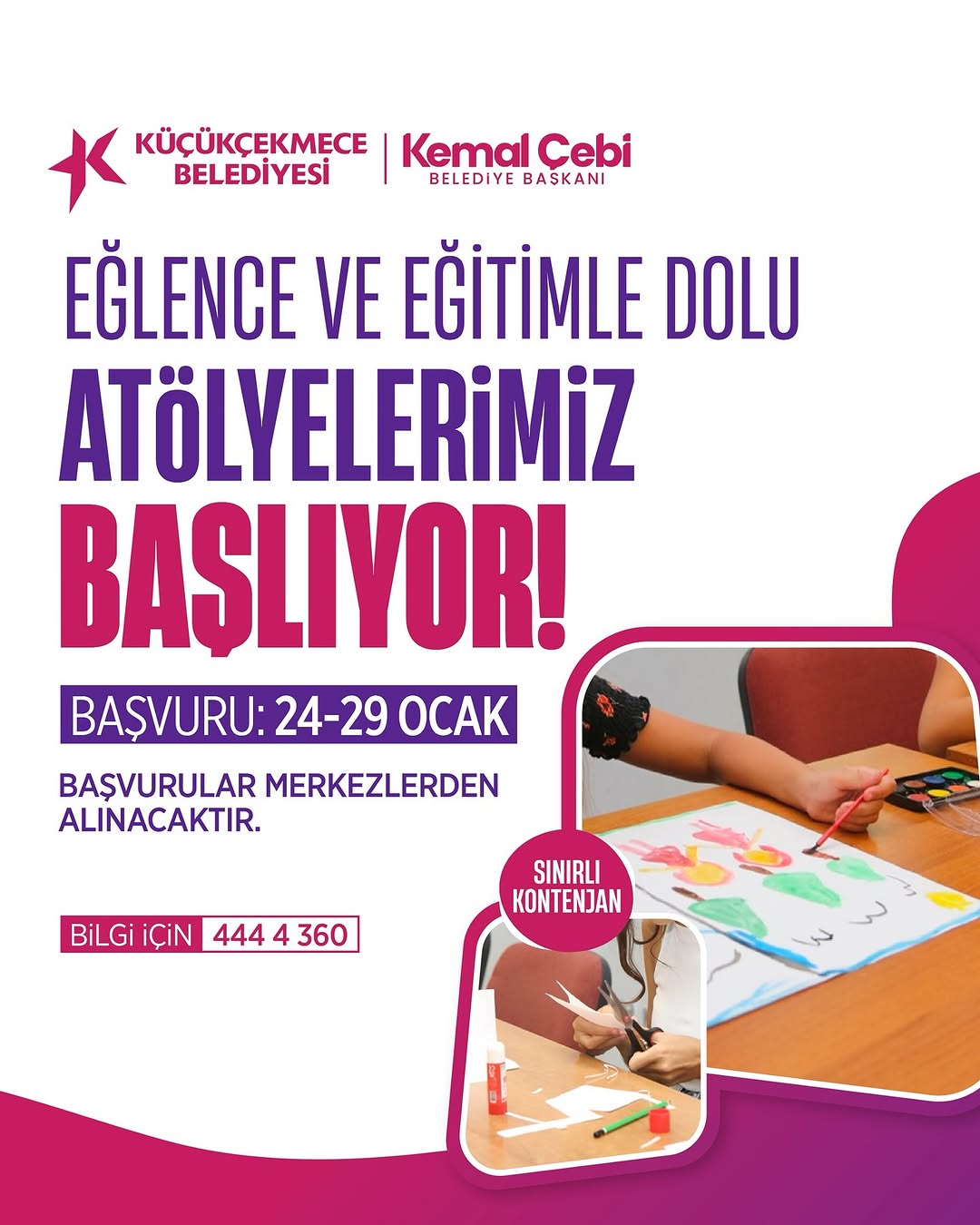 Küçükçekmece Belediyesi - Eğlence ve Eğitimle Dolu Atölyelerimiz Başlıyor