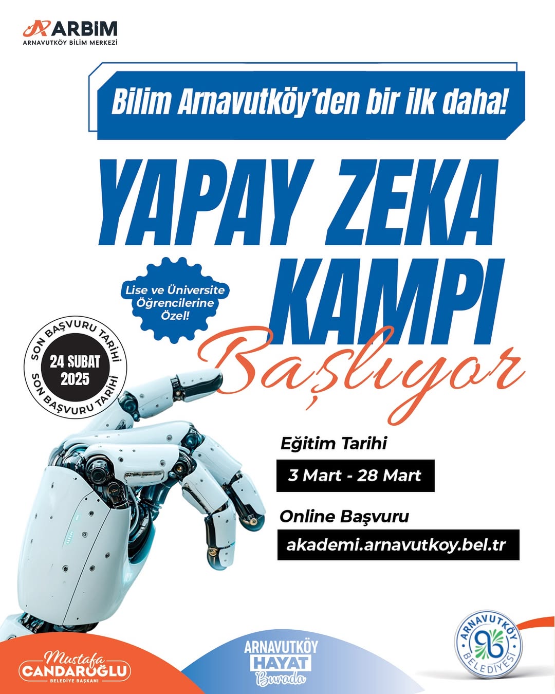 Arnavutköy Belediyesi - Yapay Zeka Kampı Başvuruları