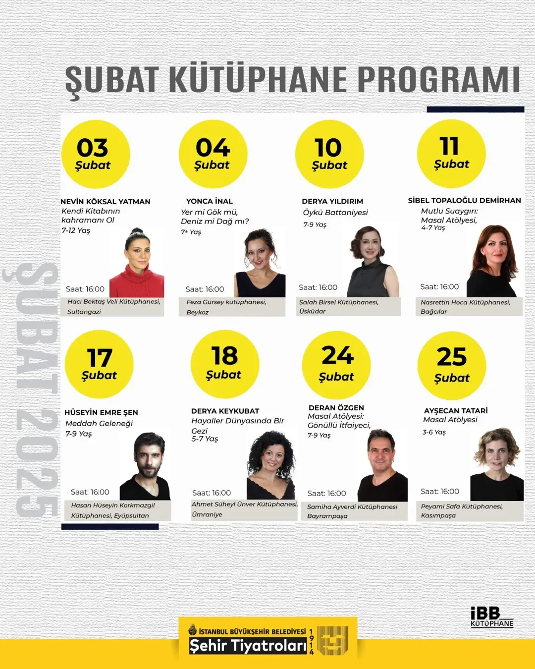 İBB Kütüphane  -  Şubat Kütüphane Programı