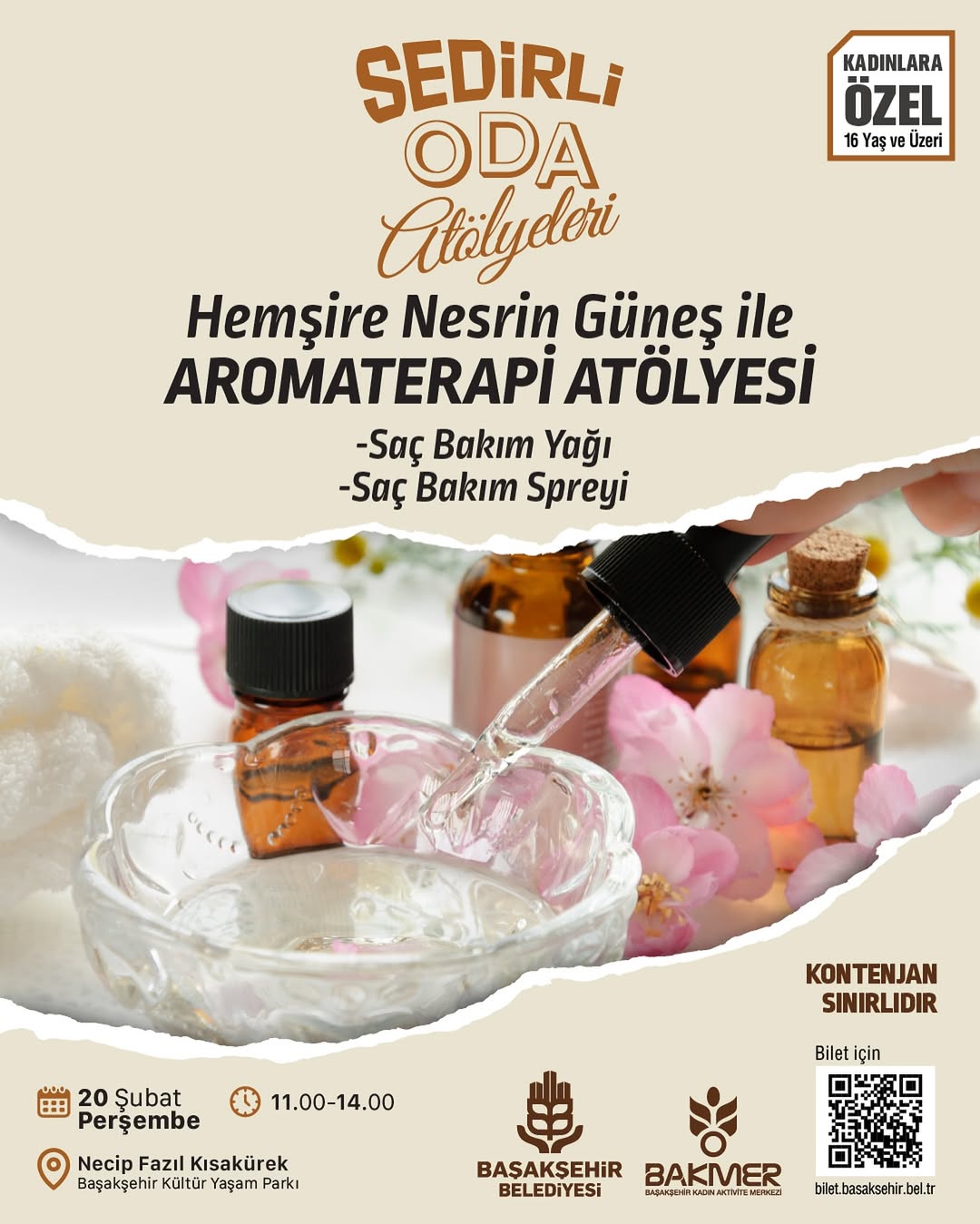 Başakşehir Belediyesi - Sedirli Oda Atölyeleri: Hemşire Nesrin Güneş ile Aromaterapi Atölyesi