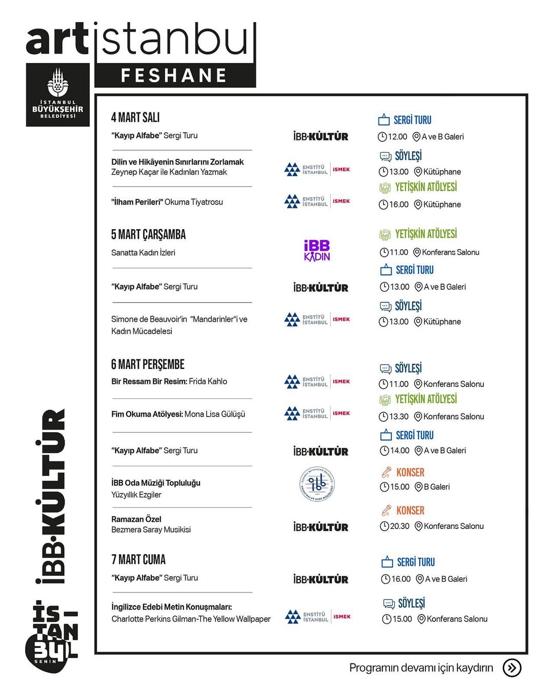 Artİstanbul Feshane - 04 Mart - 09 Mart Haftası Etkinlikleri
