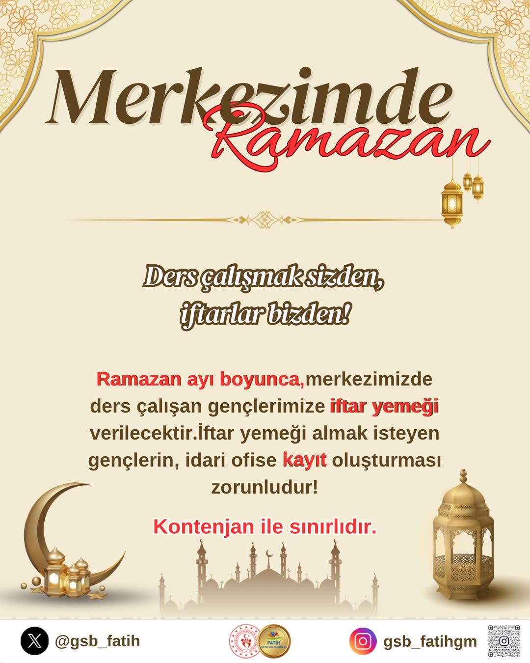 Fatih Gençlik Merkezi - Merkezimizde Ramazan Bereketi!