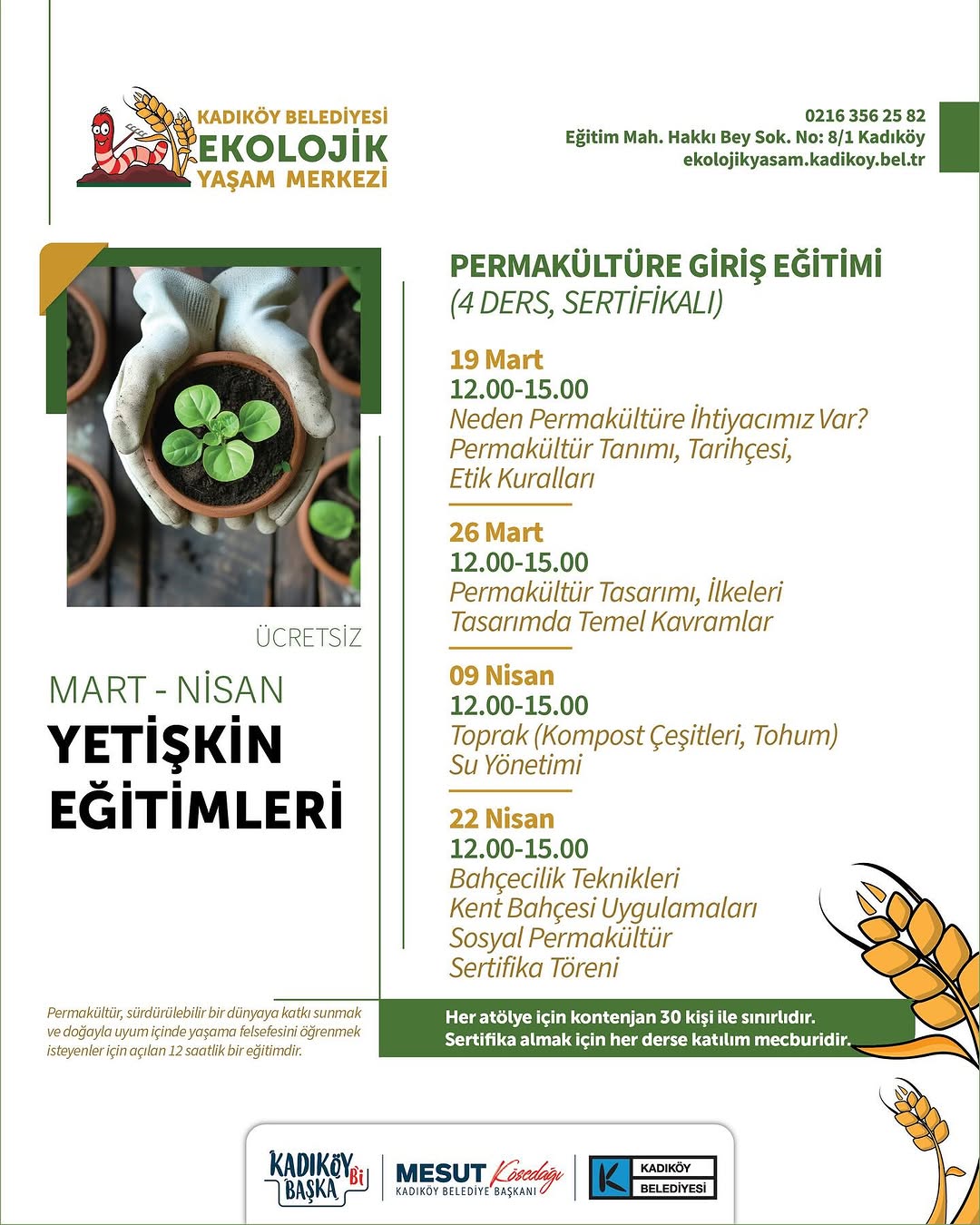 Kadıköy Belediyesi - Permakültüre Giriş Eğitimi Başlıyor