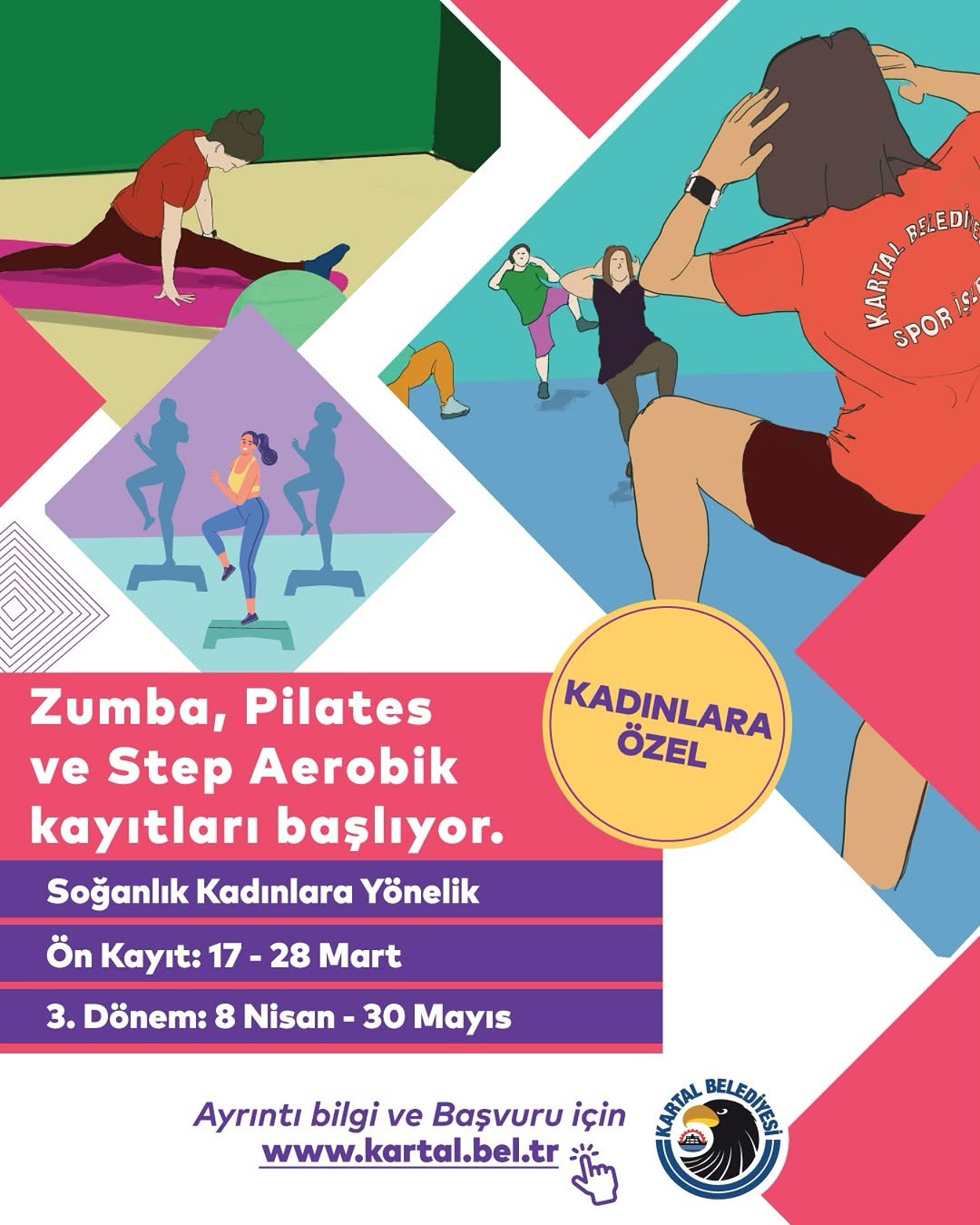 Kartal Belediyesi - Kadınlara Yönelik Ücretsiz Zumba, Pilates ve Step Aerobik