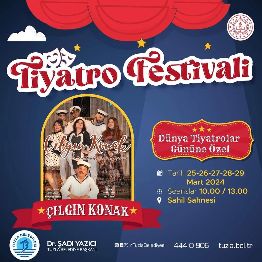 Dünya Tiyatrolar Günü’ne Özel  Tiyatro Festivali 🎭 ‘Çılgın Konak’ Tüm hafta!