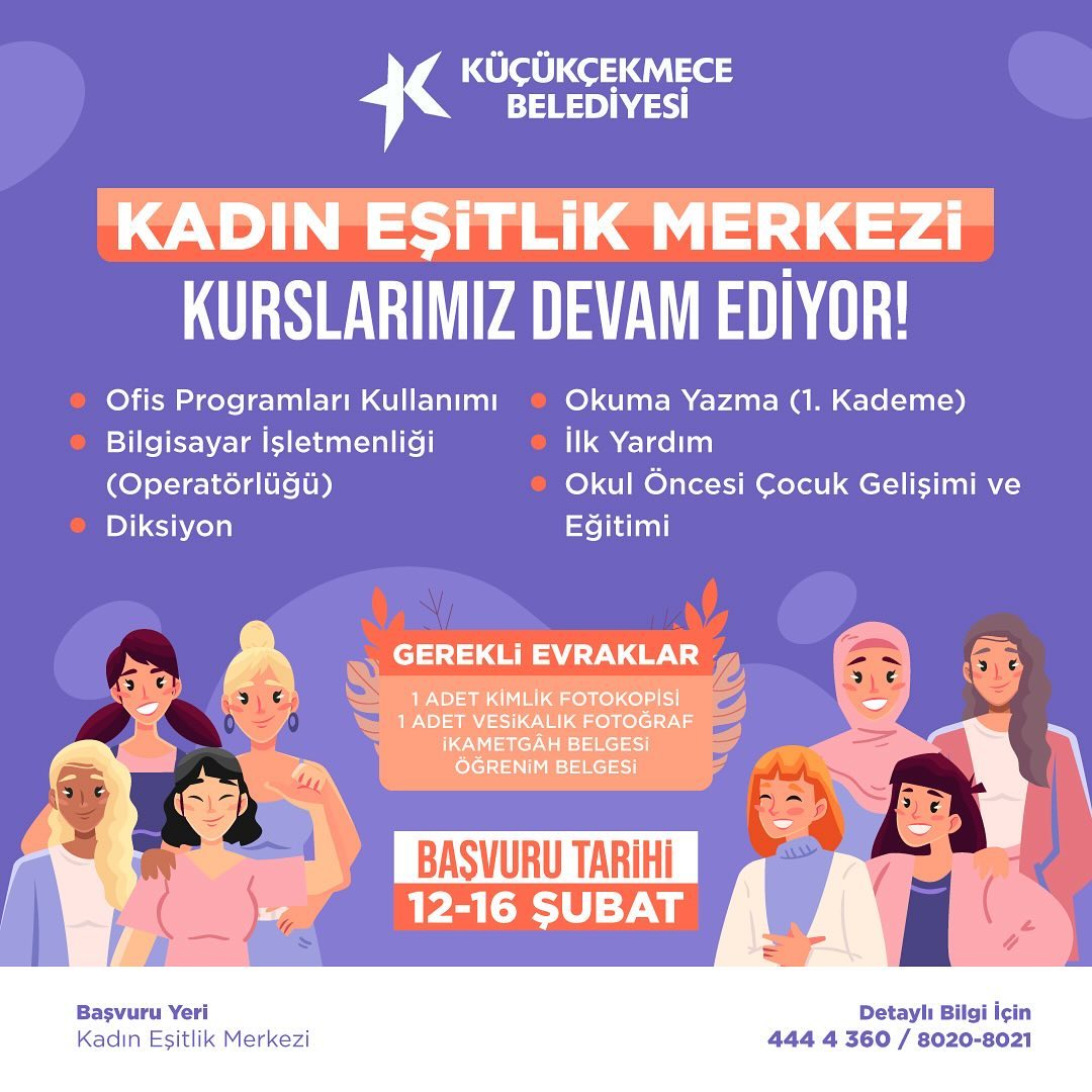 Küçükçekmece Belediyesi - Kadın Eşitlik Merkezi Kursları