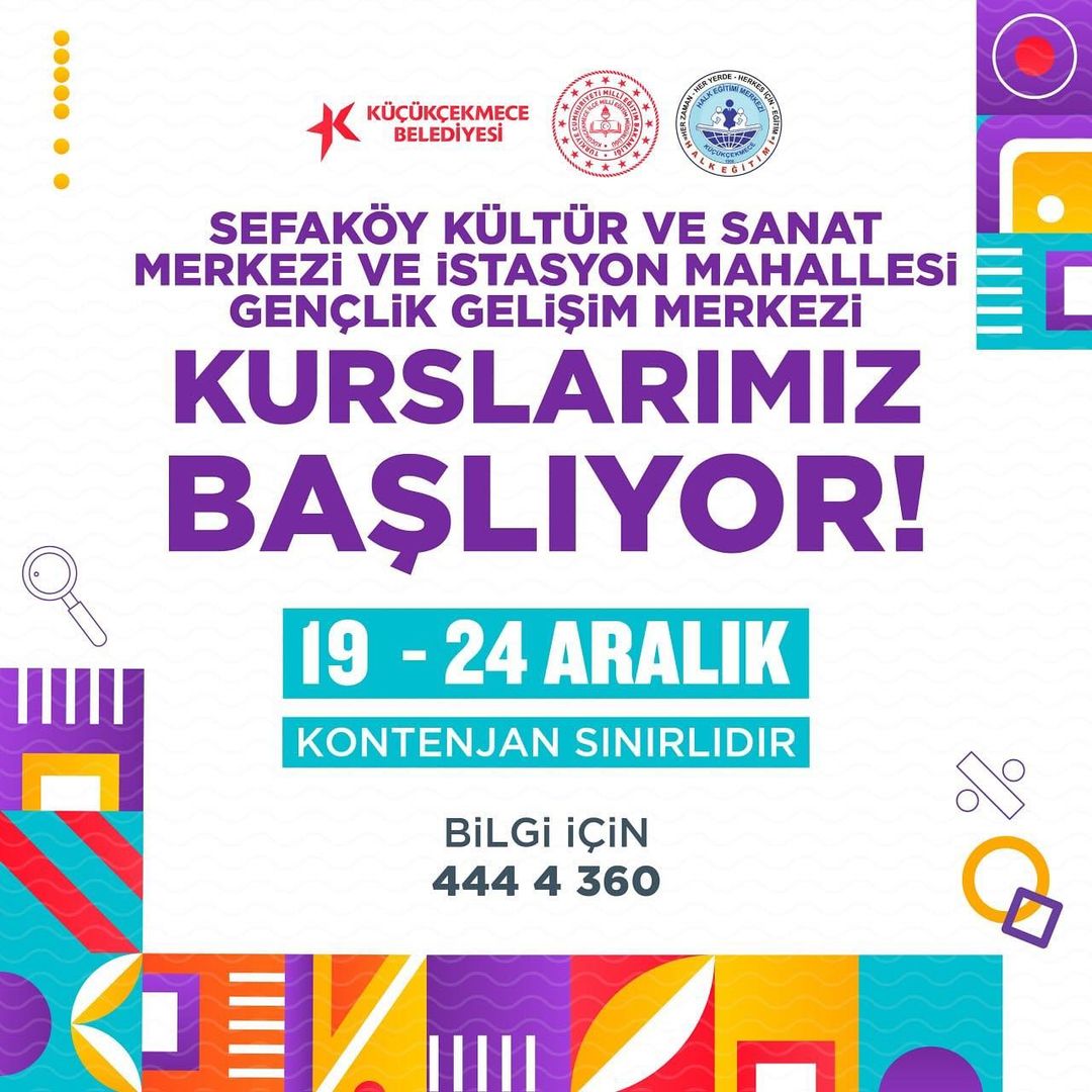 Küçükçekmece Belediyesi - Kurslarımız Başlıyor