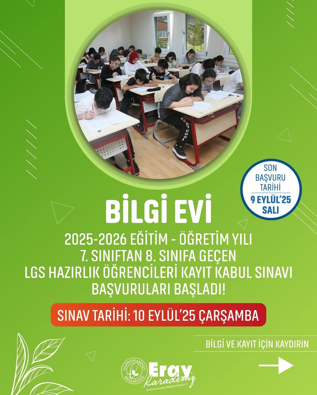 Gaziosmanpaşa Belediyesi - 8. Sınıf Bilgi Evi Kayıtları