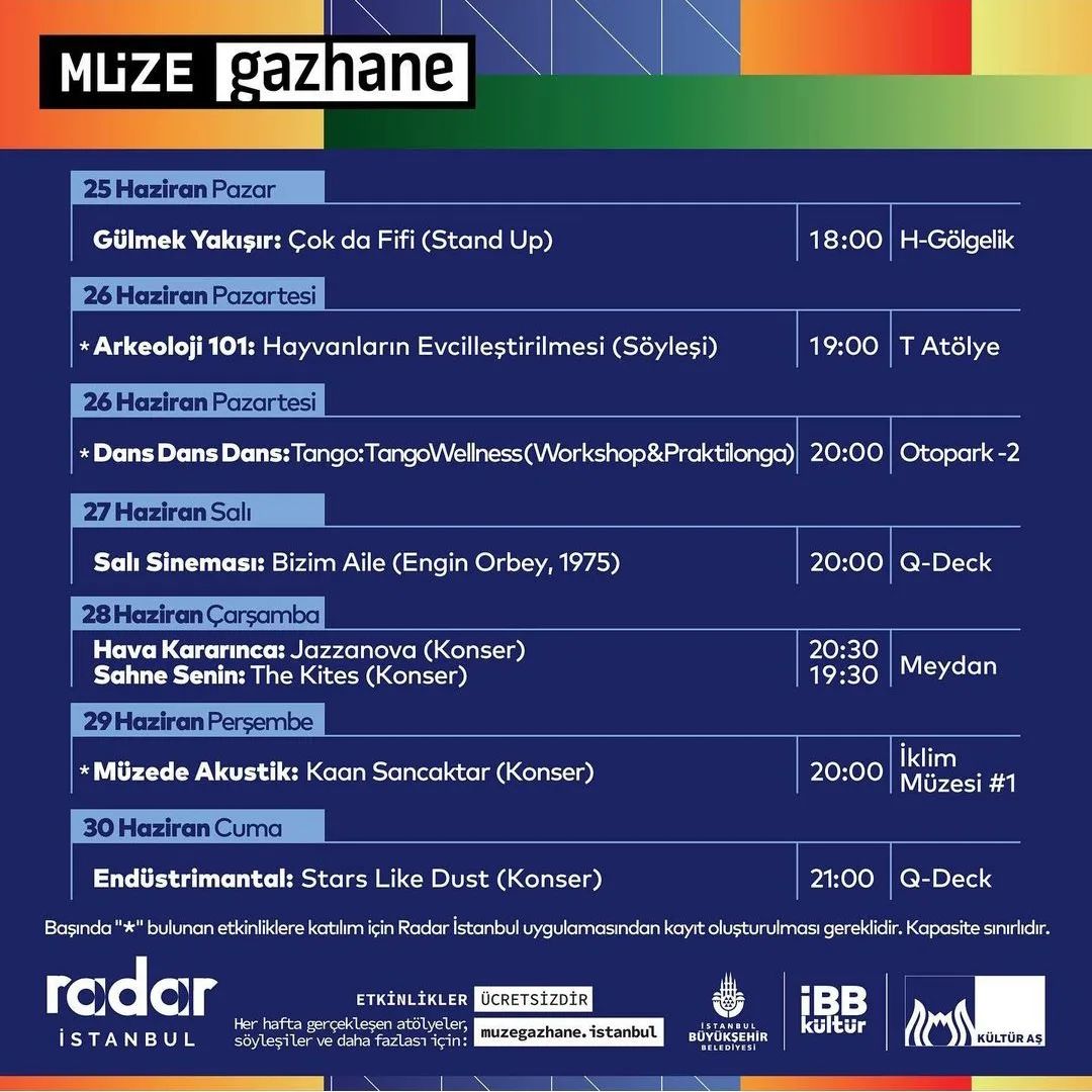 M�ze Gazhane - 25-30 Haziran Etkinlikleri