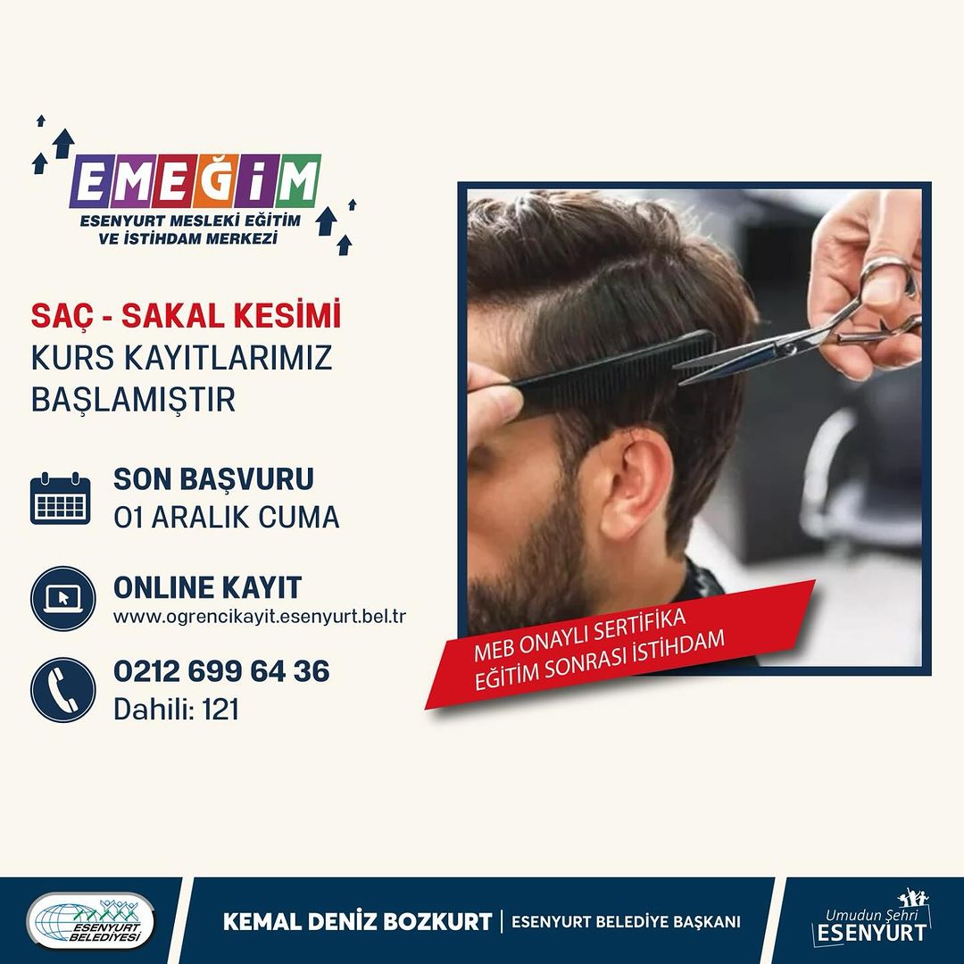 Esenler Belediyesi - Saç Sakal Kesimi Kursu